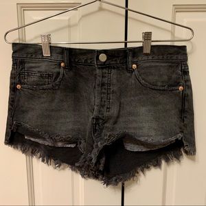 Free People Black Denim Shorts